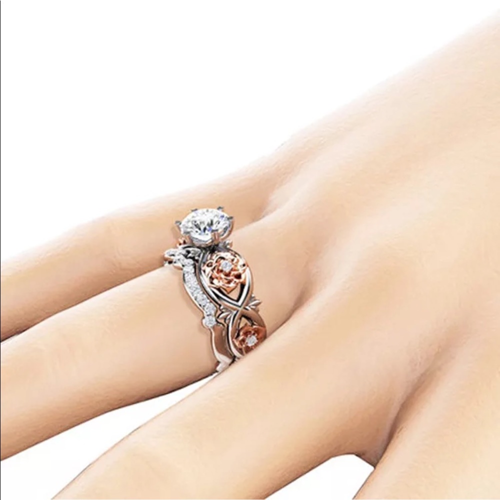 🌹 Rose White Sapphire Set in .925 and 10k GF. - Picture 3 of 3